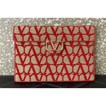 Valentino Locò Pouch Bag in Toile Iconographe 310 Beige/Red 2023