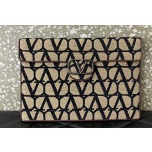 Valentino Locò Pouch Bag in Toile Iconographe 310 Beige/Coffee 2023