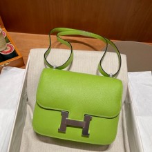 Hermes Constance 18 in original Epsom Leather kiwi with silver Hardware