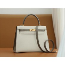 Hermes Kelly 25cm Bag carie/etoupe in epsom leather With gold Hardware (full handmade)