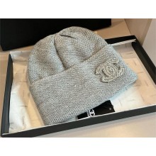 chanel logo knitted Beanie 08 2024 