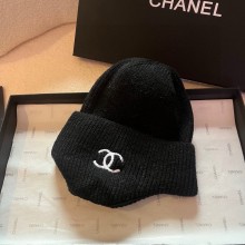 chanel logo knitted Beanie 03 2024 