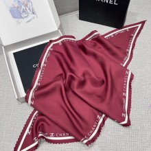 CHANEL Silk Twill STOLE AAA671 DARK RED 2025