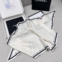CHANEL Silk Twill STOLE AAA671 WHITE 2025