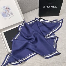 CHANEL Silk Twill STOLE AAA671 NAVY BLUE 2025