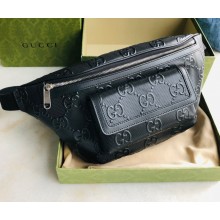 gucci GG embossed belt bag black 645093 2021