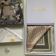 Dior Oblique Diortwin Square Scarf rose and gray 2022