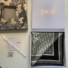 Dior Oblique Diortwin Square Scarf black/gray 2022