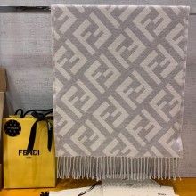FENDI FF CASHMERE SCARF gray 2022