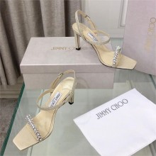 Jimmy Choo Meira 85 embellished suede sandals silver 2023
