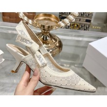 Dior Capture Slingback pump white mesh with crystal heel 4.5cm 2025