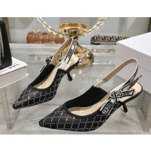 Dior Capture Slingback pump black leather crystal heel 4.5cm 2025