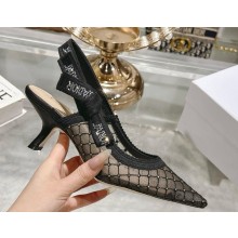 Dior Capture Slingback pump black mesh with crystal heel 4.5cm 2025