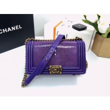 Chanel purple pearl le boy bag with gold hardware