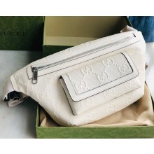 gucci GG embossed belt bag white 645093 2021