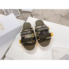 dior army green multicolor Technical Fabric D-Wander Slide 2021