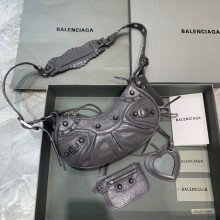 Balenciaga WOMEN'S LE CAGOLE XS SHOULDER BAG IN GRAY