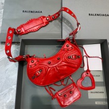 Balenciaga WOMEN'S LE CAGOLE XS SHOULDER BAG IN RED