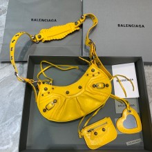 Balenciaga WOMEN'S LE CAGOLE XS SHOULDER BAG IN YELLOW