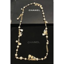 Chanel Pearl Bottle Sweater Long Necklace A53209 Gold/White 2018