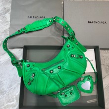 Balenciaga WOMEN'S LE CAGOLE SMALL SHOULDER BAG IN GREEN