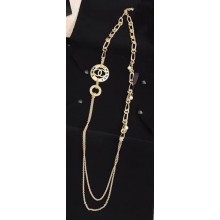 Chanel Chain Long Necklace with Bow A58265 Gold/Black/Pearly White 2018