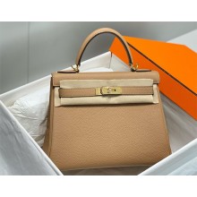Hermes kelly 25/28 Bag In togo Leather with Gold/Silver Hardware chai