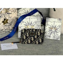 dior Small 30 Montaigne Voyageur Coin Purse in Blue Dior Oblique Jacquard 2024