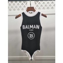 Balmain one-piece knitted vest with logo black