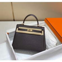 Hermes Kelly 28cm/32cm Bag In clemence Leather With Gold Hardware ebene