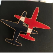 Chanel Double Plane Brooch Black/Red 2018