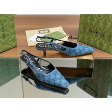 Gucci Women's GG slingback pump 772417 denim blue 2024