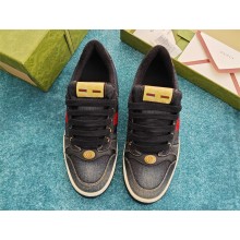 Gucci black denim Screener sneaker SNEAKERS 771097 2024