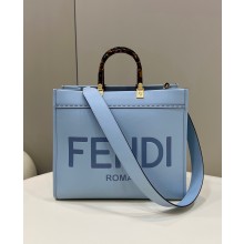 Fendi Sunshine Medium LIGHT BLUE leather shopper 2022