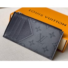 Louis Vuitton Coin Card Holder in Monogram Eclipse Canvas M69533 Black/Grey 2020 