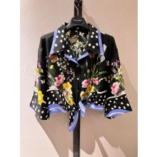 Dolce & Gabbana black FLOWERS printed SHIRT 2023