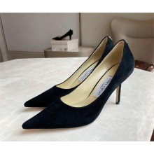 Jimmy Choo Heel 8.5cm Love Pointy Toe Pumps suede black
