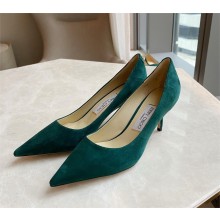 Jimmy Choo Heel 6.5cm Love Pointy Toe Pumps suede green