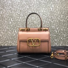 valentino Medium Rockstud Alcove Handbag in Grainy Calfskin nude pink 2021