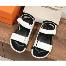 Hermes Junior sandal in white calfskin 2024