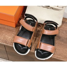 Hermes Junior sandal in brown calfskin 2024