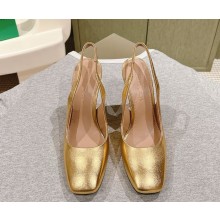 Bottega Veneta  Knot Pump Leather slingback pump with gold finished metal knot heel gold 2024