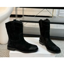 Celine Mid High Boots In Suede calfskin black 1121-2024