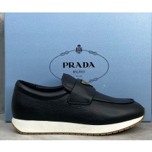 Prada women/men triangle-logo leather loafers black 1121-2024
