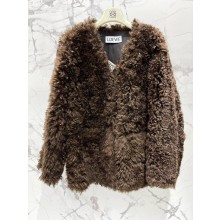 LOEWE jacket in shearling Dark Chocolate 2024