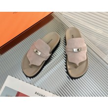 hermes Empire sandal in suede leather gray