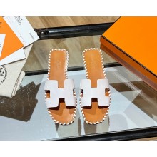 hermes oran sandal in braided calfskin white
