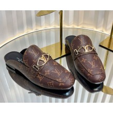 Louis Vuitton Upper Case Flat Open Back Loafer Cacao Brown Patent Monogram canvas 2025