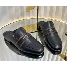 Louis Vuitton lambskin flat mules black 02 2025