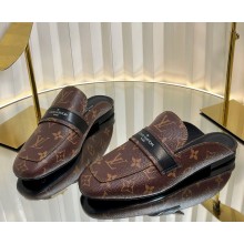 Louis Vuitton Patent Monogram canvas flat mules Cacao Brown 01 2025